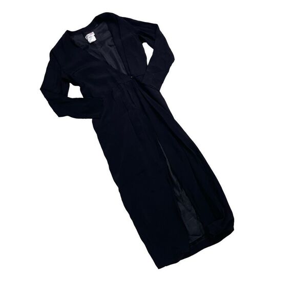 Yves Saint Laurent Vintage Asymmetric Plunging Maxi Dress Women’s Black Size 10 - Picture 2 of 8